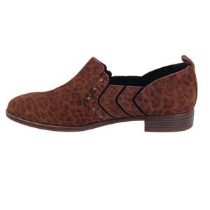 Clarks Collection Size 10 TRISH BELL Leopard Print Leather Studded Shooties NEW